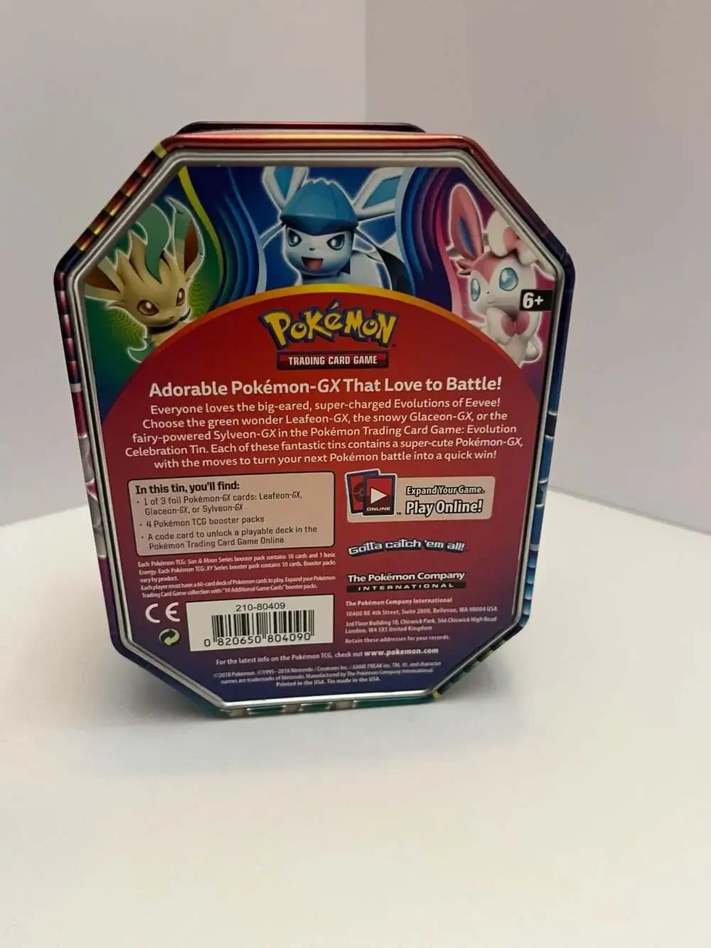 Pokemon TCG Sylveon GX Empty Collector Tin 2018 Metal Storage Box